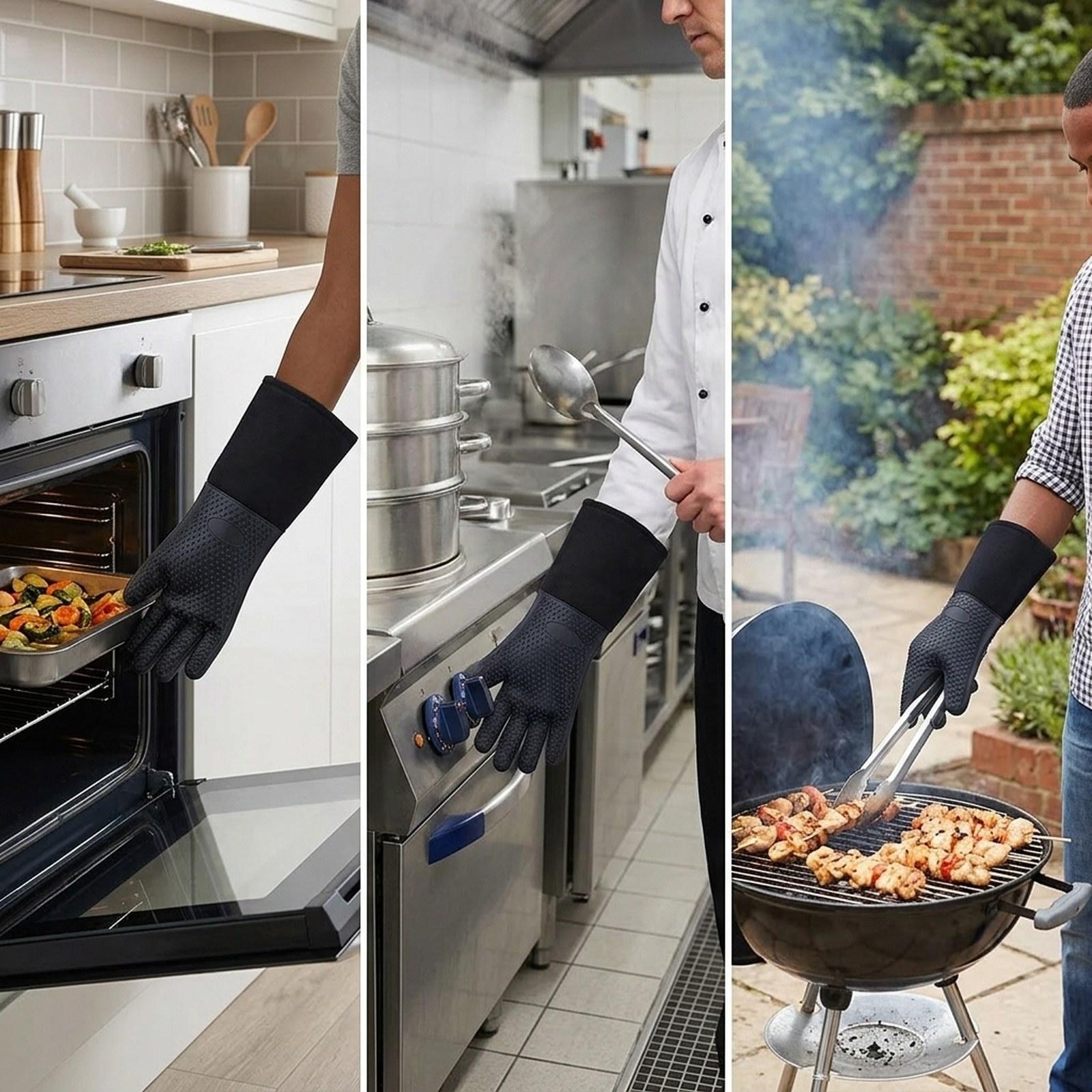 Extra Long Oven Mitts Anti Sli - Oven Mitt Silicone 评论和价格