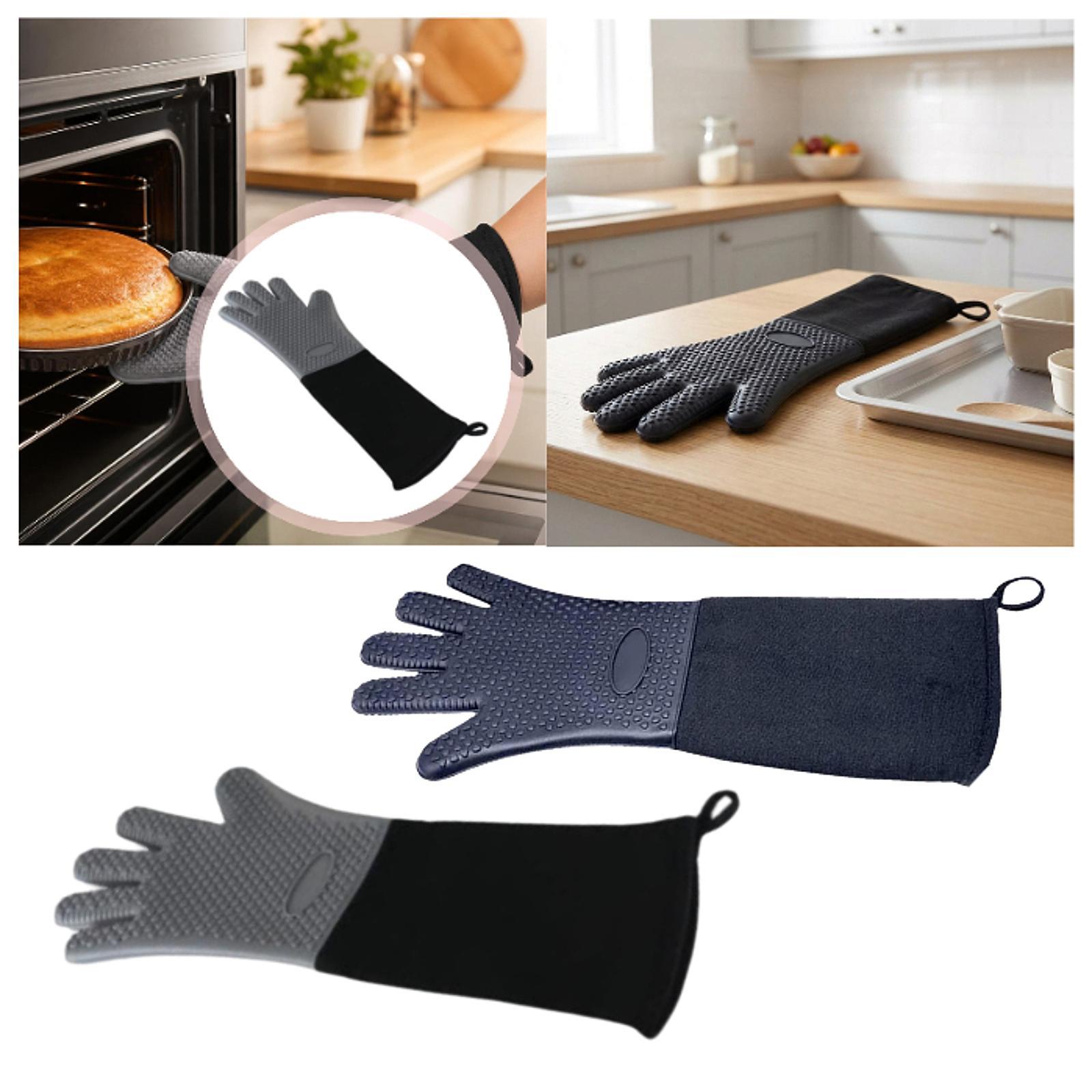 Extra Long Oven Mitts Anti Sli - Oven Mitt Silicone 评论和价格