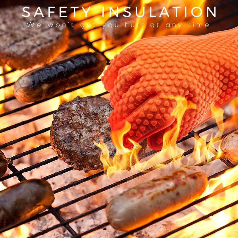 BBQ Silicone Grilling Gloves B - Oven Mitt Silicone 评论和价格