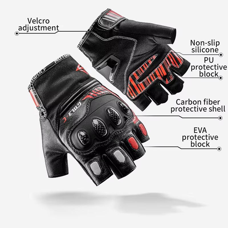 Half Finger Motorcycle Gloves  - Motorcycle Glove Knuckle 评论和价格